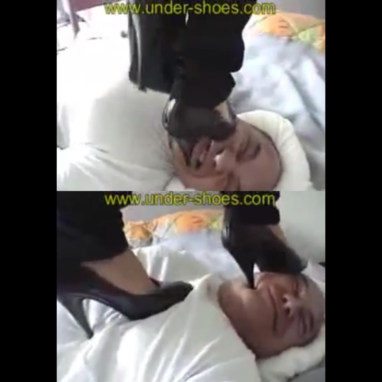 Omg she is twisting on his face with rough soles.😱😱