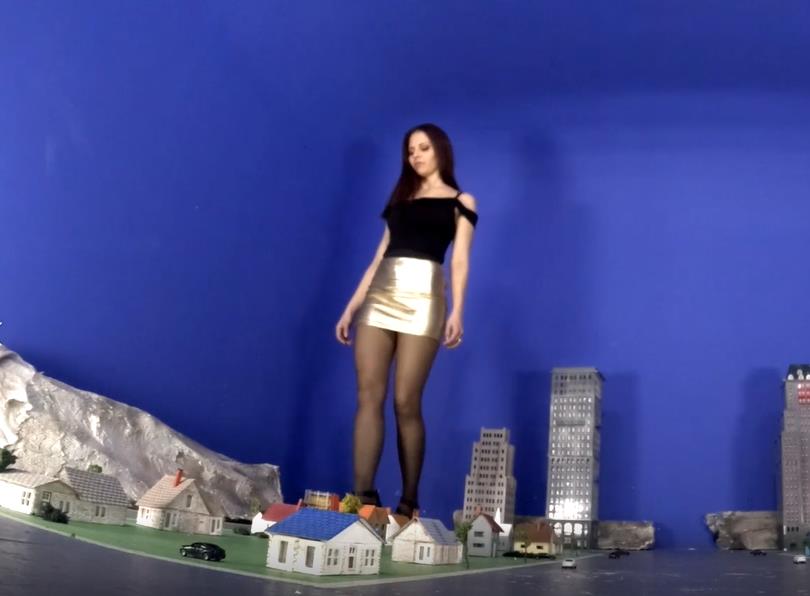 Giantess cali crushing small town