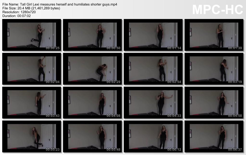 Tall Girl Lexi measures herself and humiliates shorter guys