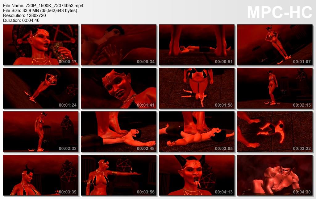 Demoness trample and vore slave in hell