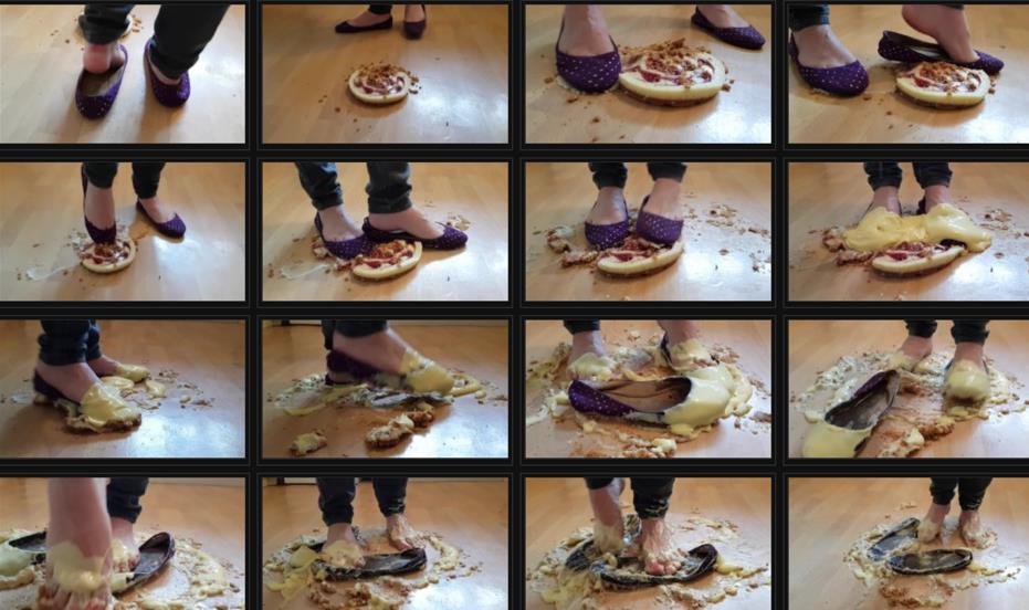 Purple ballet flats crush pie an custard
