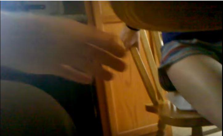 Girl buttcrushing tacos in box