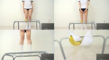 Japanese Schoolgirl, Plays With And Crushes Banana with School Shoes
