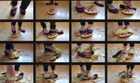 Purple ballet flats crush pie an custard